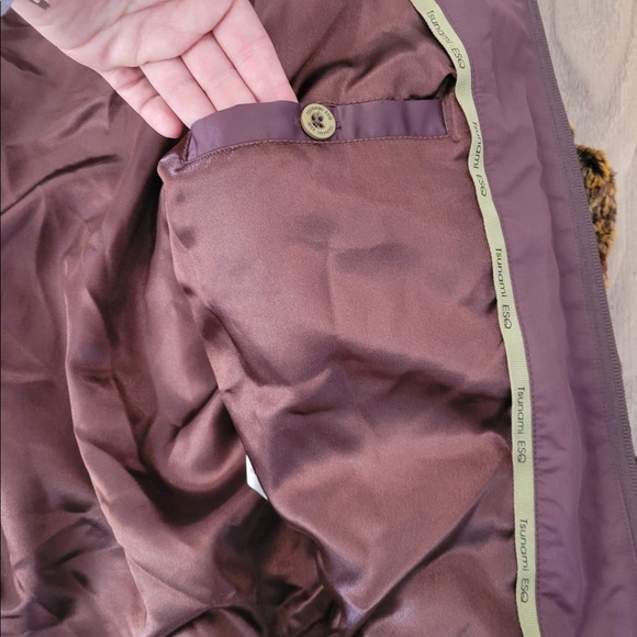 TSUNAMI ESQ Brown Faux Fur Zip Jacket - M - Picture 8 of 10